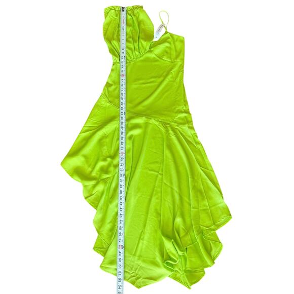 The Drop silky lime green Asymmetric Hem Dress XS slip dress semi formal dance - Picture 12 of 16
